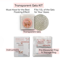 100 Floating Rose Gold Pearls & Floating Rose Gold Gems-Fills 2 Gallons of The Transparent Floating Gels-With Exclusive Gels Prep Bags-Option of 6 Submersible Fairy Lights Strings