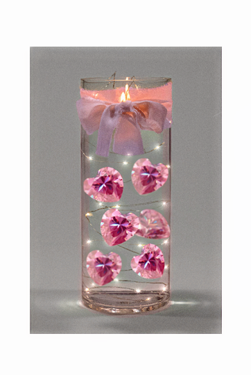 Perles de corail rose "flottantes" - Remplisseurs de vase sans trou et de tailles assorties pour décorer les centres de table