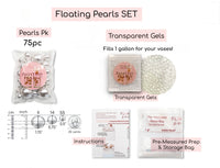 75 Floating Blush Light Pink Pearls-Fills 1 Gallon of Floating Pearls & Transparent Gels for the Floating Effect-With Exclusive Measured Gels Prep Bag-Option 3 Submersible Fairy Lights Strings
