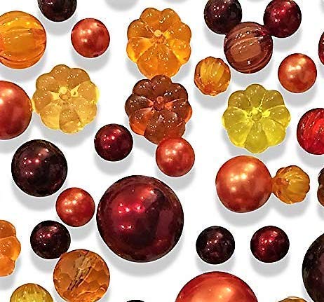 דלעות, אבני חן ופנינים "צפות" - סתיו, קישוטי אגרטלים לחג ההודיה ופיזור שולחן