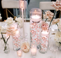 100 Floating Rose Gold Pearls & Floating Rose Gold Gems- Fills 2 Gallons of The Transparent Floating Gels-With Exclusive Gels Prep Bags-Option of 6 Submersible Fairy Lights Strings