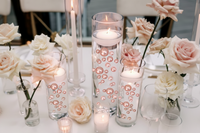 80 "عائمة" لؤلؤ وأحجار كريمة من الذهب الوردي الفاتح بدون ثقب جامبو وأحجام متنوعة زينة زهرية + تتضمن جل ماء شفاف لتعويم اللؤلؤ