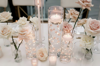 80 "عائمة" لؤلؤ وأحجار كريمة من الذهب الوردي الفاتح بدون ثقب جامبو وأحجام متنوعة زينة زهرية + تتضمن جل ماء شفاف لتعويم اللؤلؤ