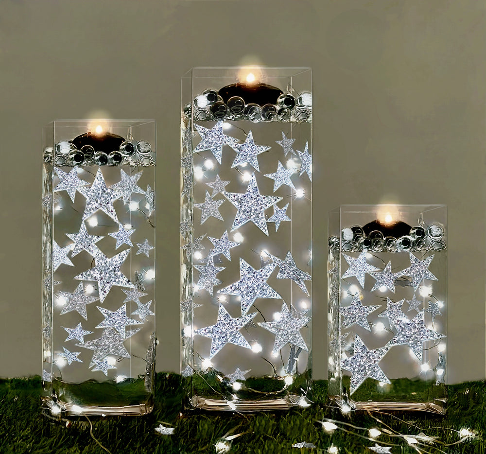 recyclez ! Perles d'argent "flottantes" - Décorations de vase sans trou Jumbo/Tailles assorties