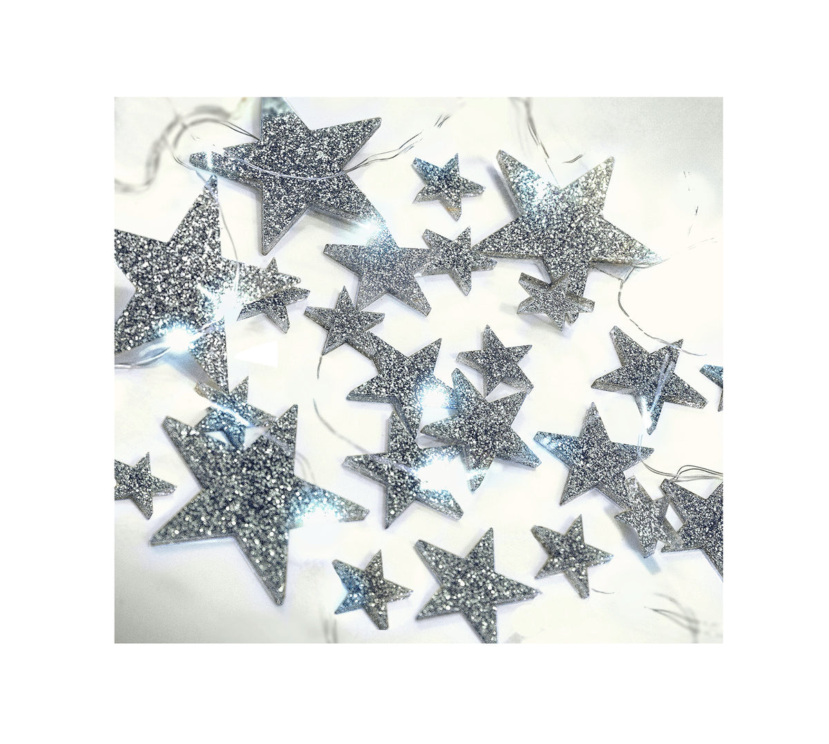 50 Floating Silver Stars Glitter-Fills Gallons for Your Vases With Transparent Floating Gels Kit+Option of Submersible Fairy Lights-Stunning Vase Decorations