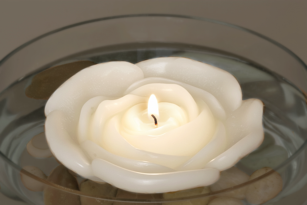 Bougies flottantes à fleurs de 3,75 po. Ensemble de 3 non parfumées