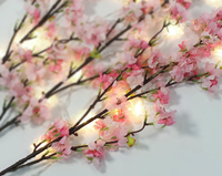 60 Floating Pink Cherry Blossoms-Pebbles & Pearls-Fills 1 Gallon of the Transparent Gels for the Floating Effect-With Pre-Measured Prep Bag-Option of 3 Submersible Fairy Lights