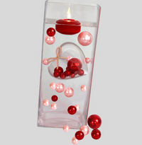 "Floating" Big Heart Submersible & Fillable with Your Choice of Pearls colors- Stunning Centerpiece Decorations