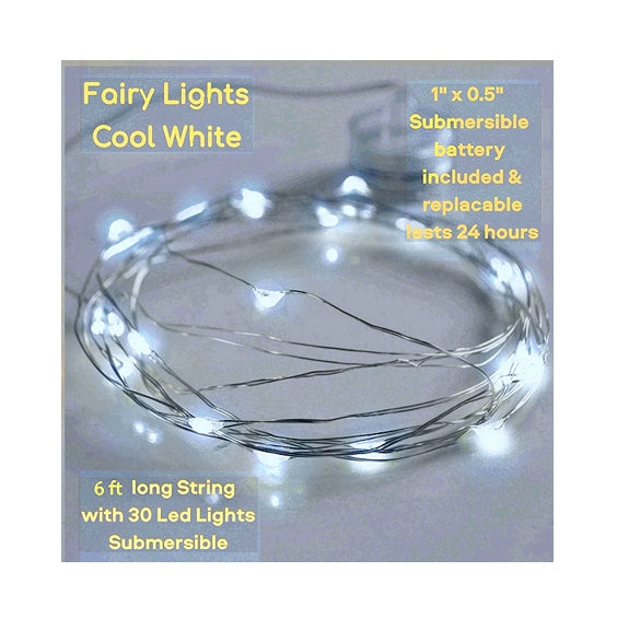 3 Submersible LED Fairy Lights Strings Warm White or Cool White Garland- with Hidable and Submersible Batteries