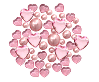 "Floating" Valentine Hellrosa Herzen & Perlen - Vasendekorationen & Tischstreuer