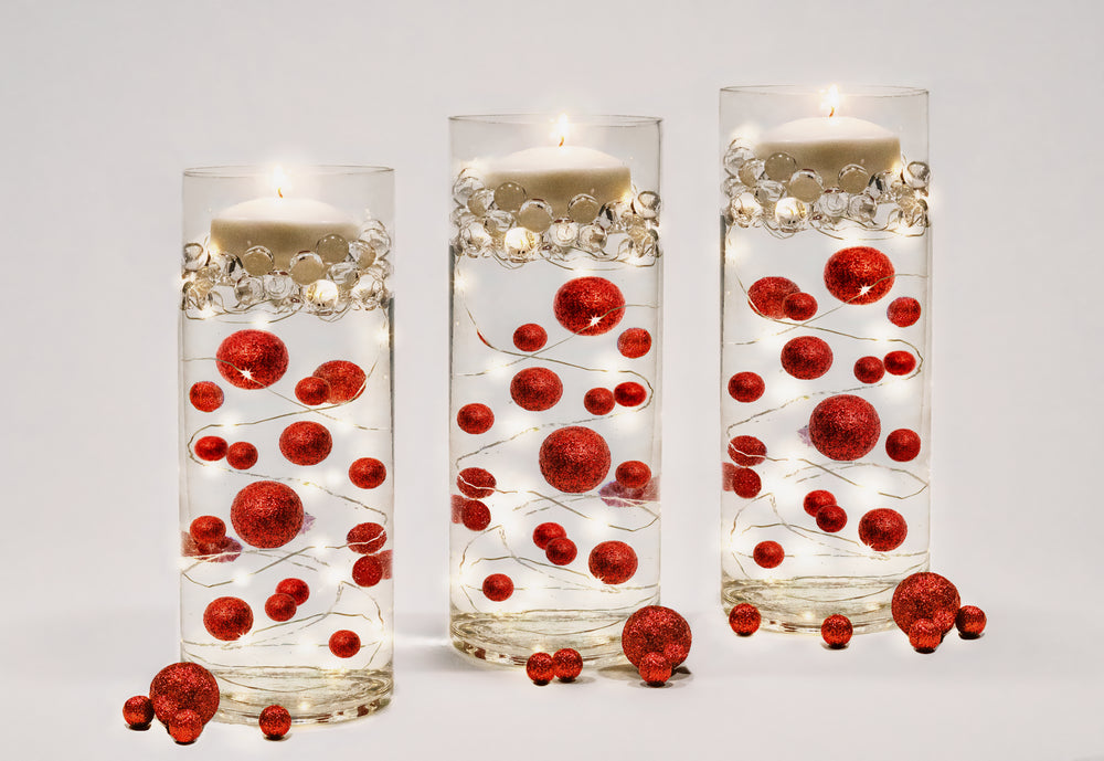 Perles de cuivre rose « flottantes » - décorations de vase sans trou Jumbo/tailles assorties