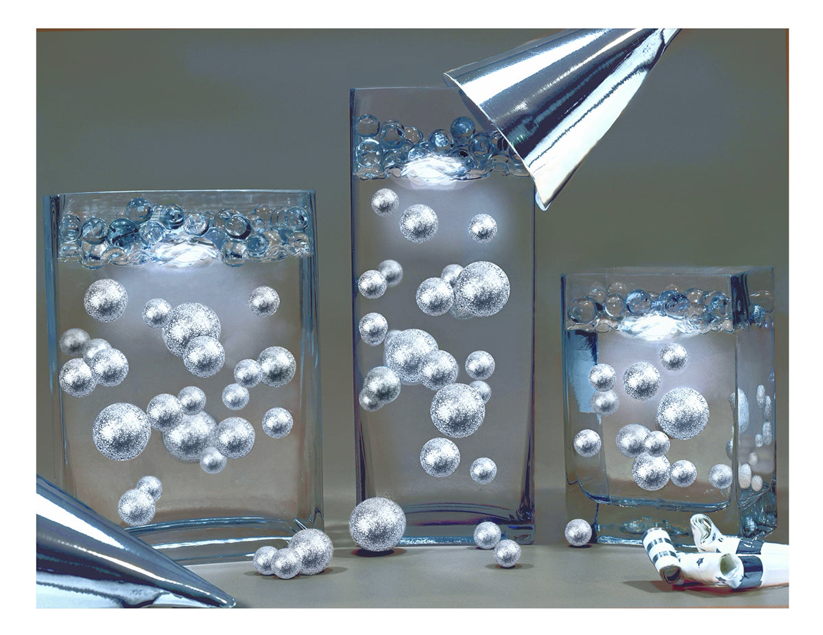Perlas turquesas azules "flotantes" - Decoraciones de jarrón de tamaños gigantes/varios sin agujeros