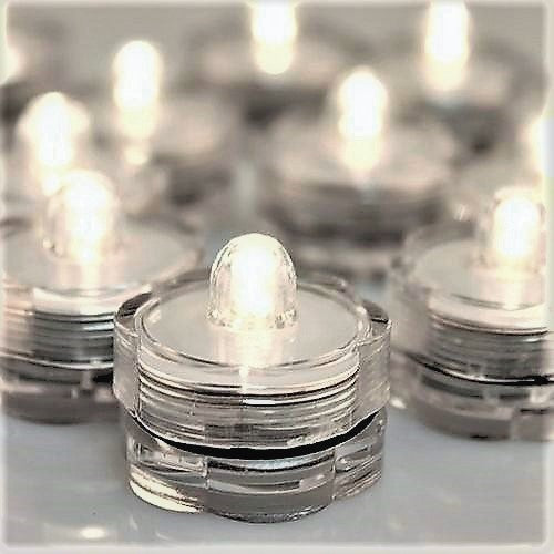 Bougies chauffe-plat à DEL submersibles, blanches - étanches