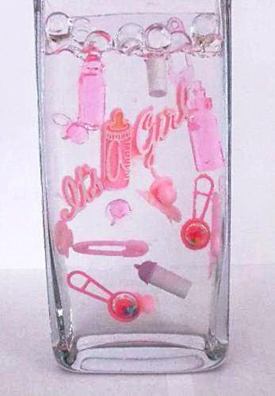 60 Floating Baby Shower- Gender Neutral Colors- Large Vintage Umbrellas- Pacifiers- Safety Pins- Fills 1 Gallon of the Floating Transparent Water Gels for Your Vases- With Exclusive Premeasured Prep Bag-  With Option of 3 Submersible Fairy Lights Strings